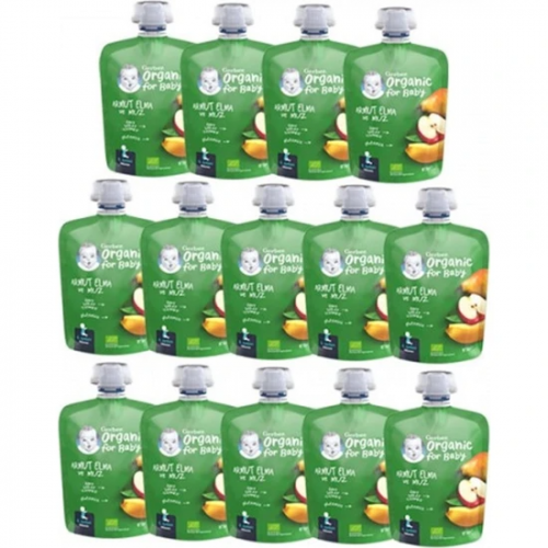 Gerber Organik Elmalı ve Muzlu  Armut  Püresi 90g x 14 Adet